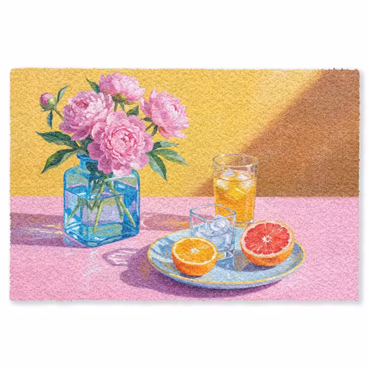 Vloerkleed - Bloemen - Roze - Modern — 1