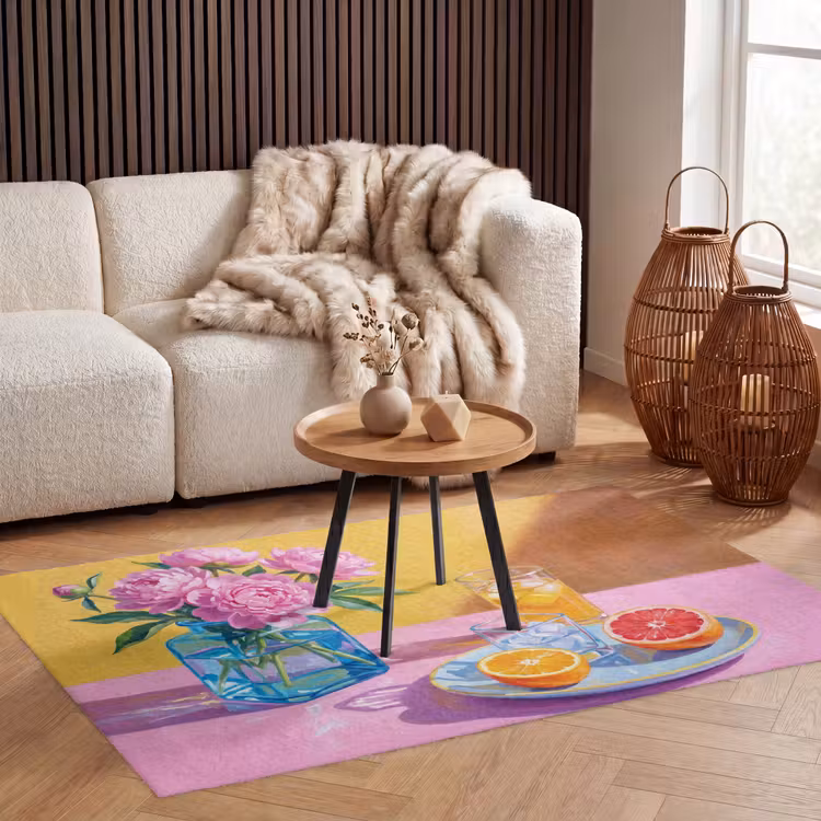 Vloerkleed - Bloemen - Roze - Modern — 3