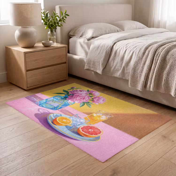 Vloerkleed - Bloemen - Roze - Modern — 5