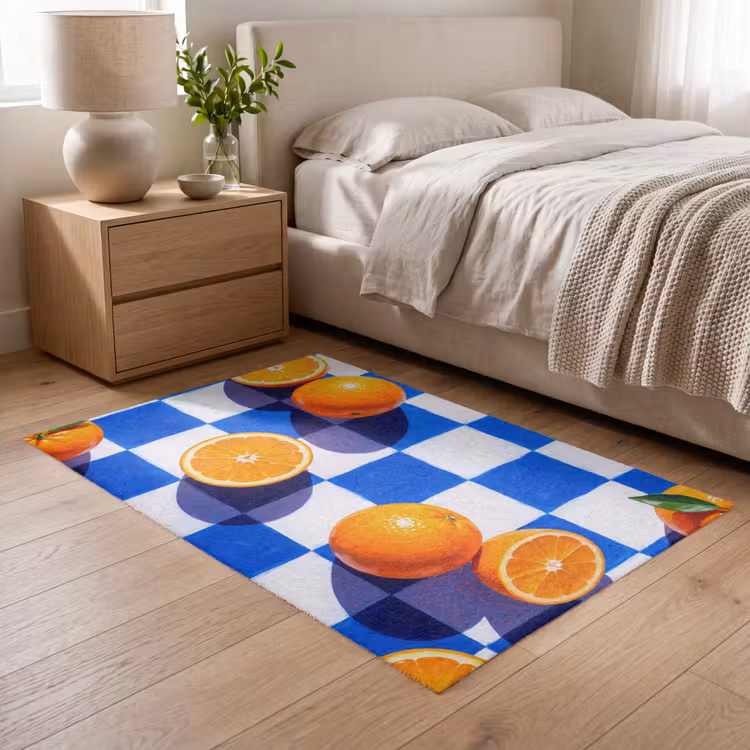Vloerkleed - Sinaasappel - Geruit - Eten — 5