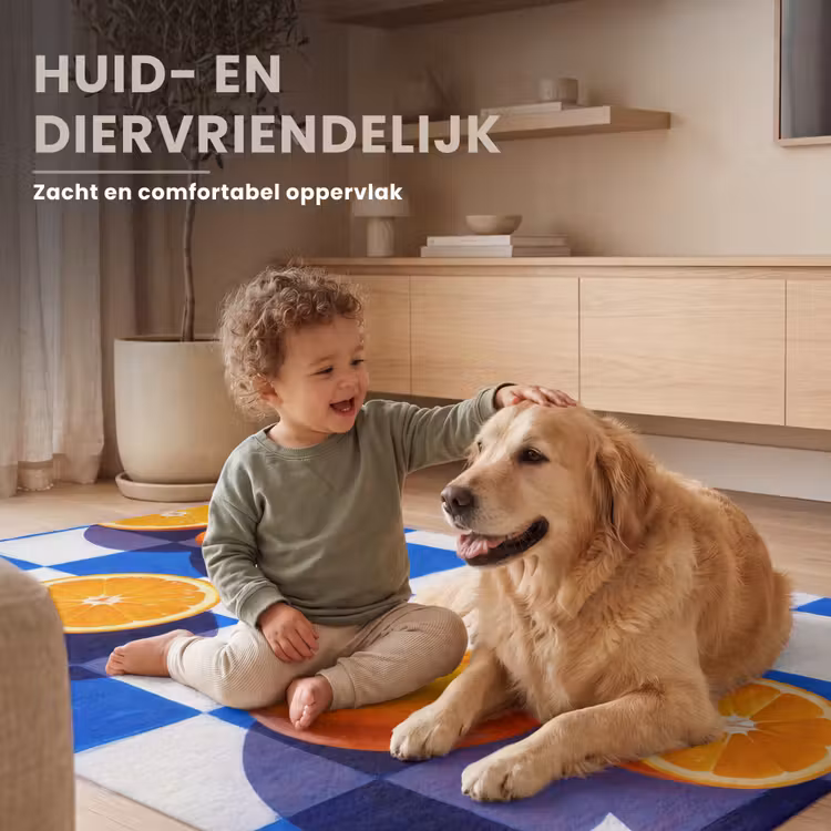 Vloerkleed - Sinaasappel - Geruit - Eten — 6