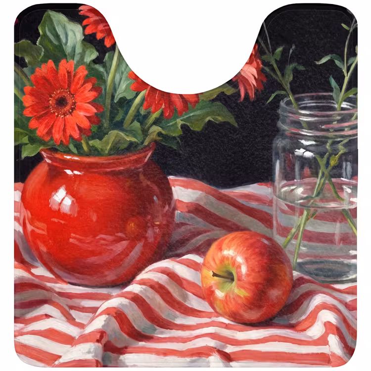 Wc Mat - Rode bloemen - Vaas — 1