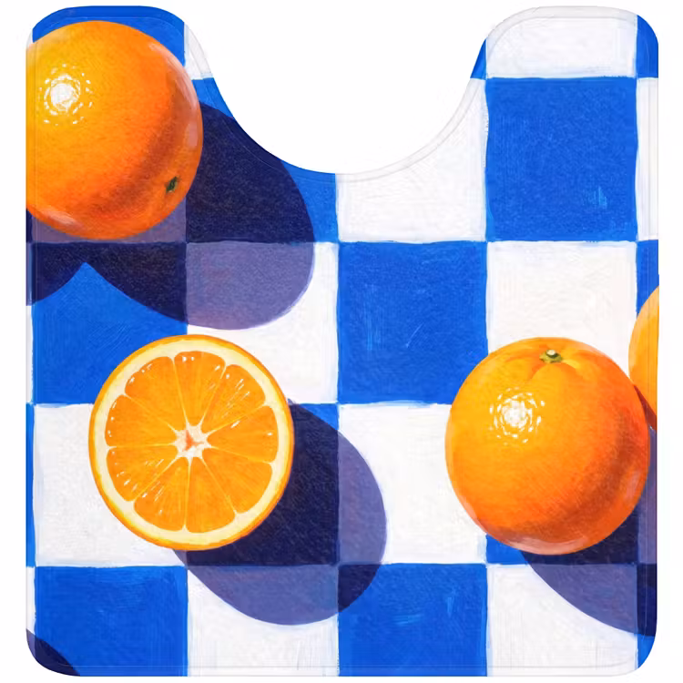 Wc Mat - Sinaasappel - Geruit - Eten — 1