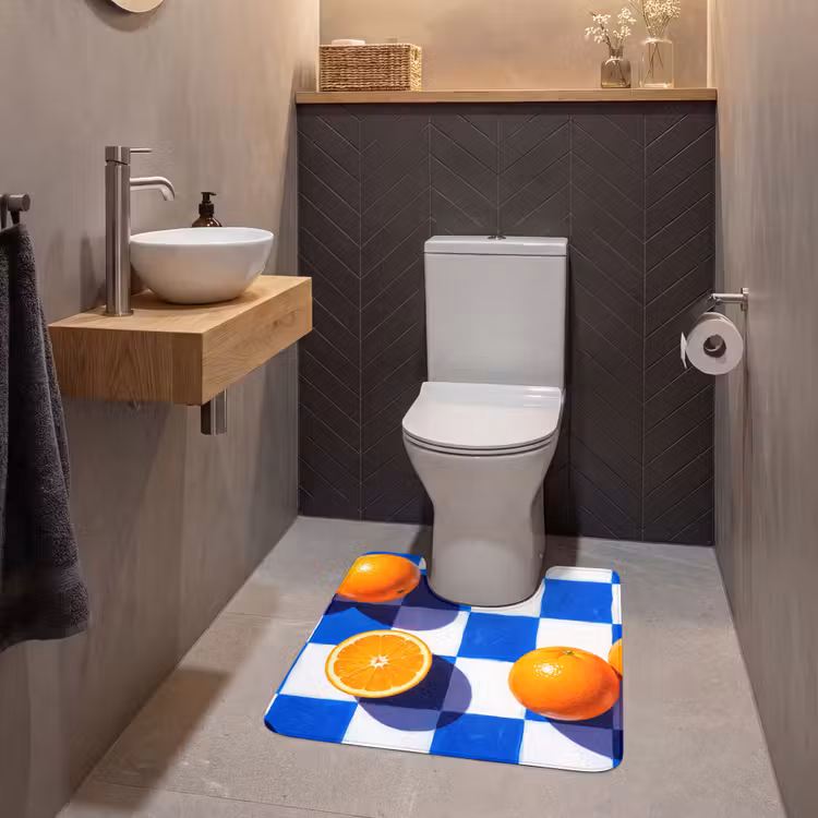 Wc Mat - Sinaasappel - Geruit - Eten — 2
