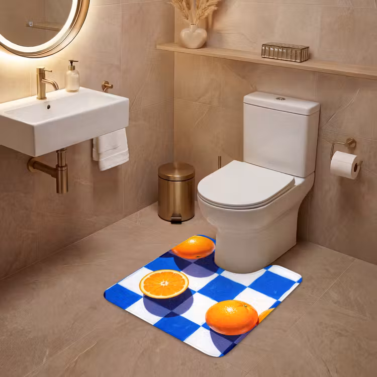 Wc Mat - Sinaasappel - Geruit - Eten — 3
