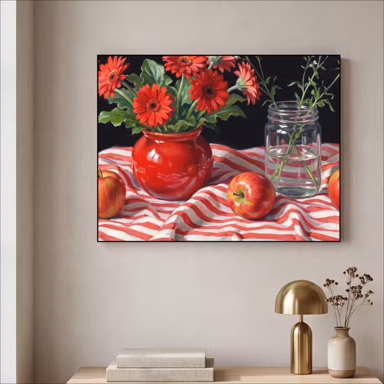Art Frame - Rode bloemen - Vaas — 5