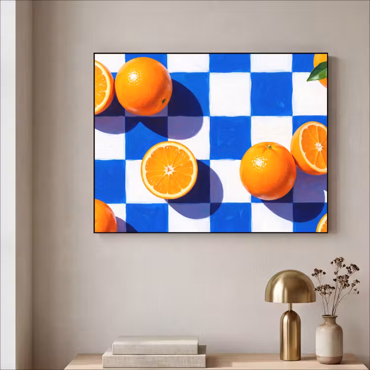 Art Frame - Sinaasappel - Geruit - Eten — 5
