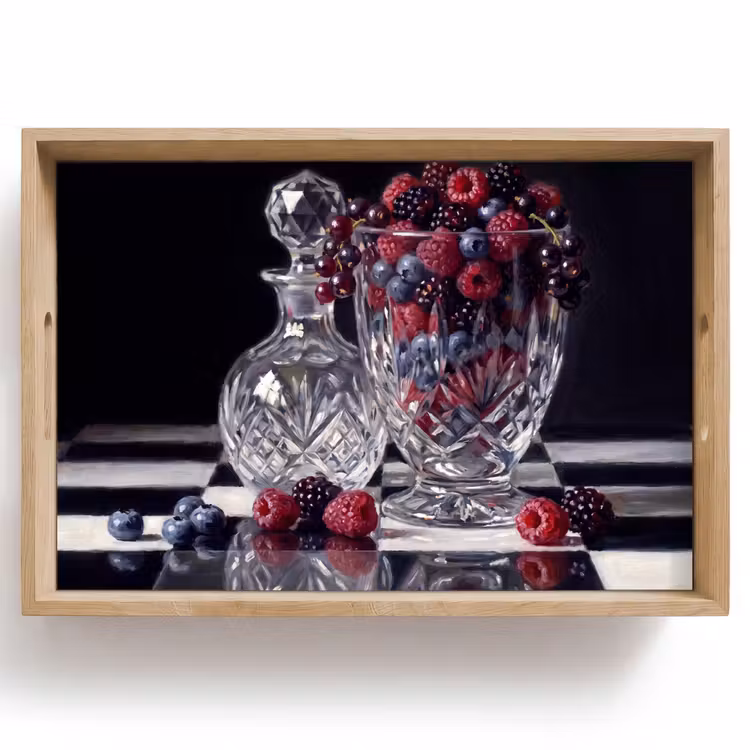 Dienblad - Bessen - Kristal - Stilleven — 1