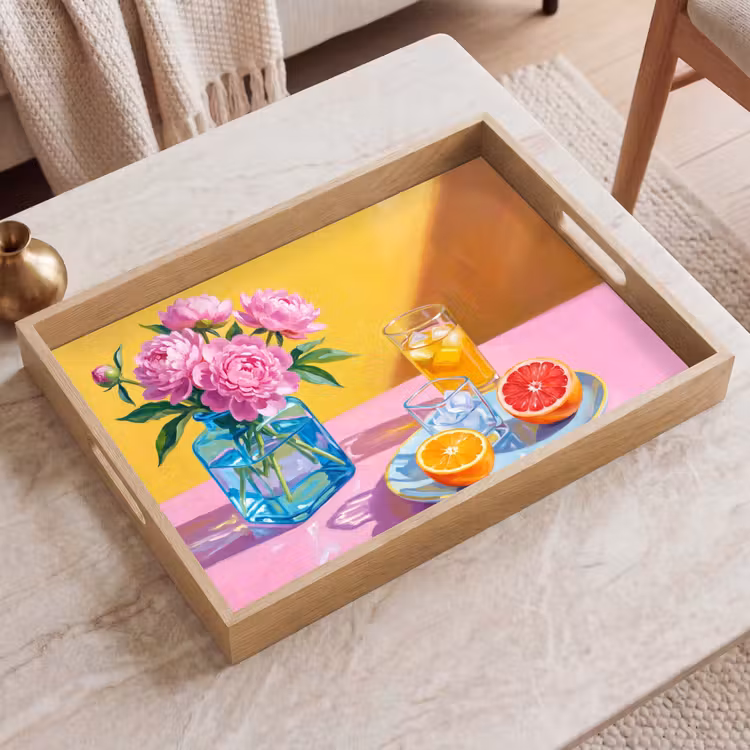 Dienblad - Bloemen - Roze - Modern — 2