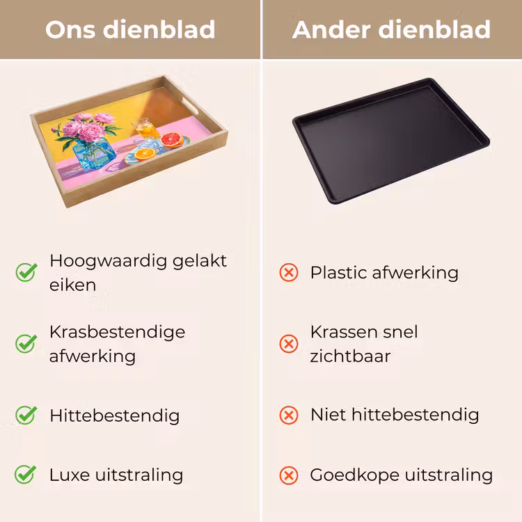Dienblad - Bloemen - Roze - Modern — 3