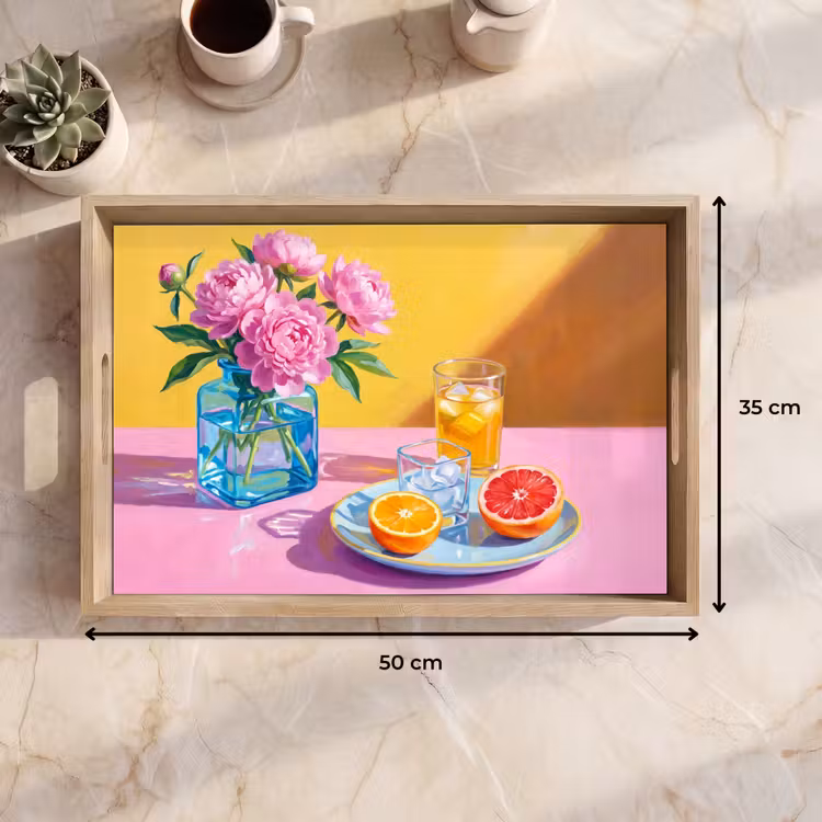 Dienblad - Bloemen - Roze - Modern — 9