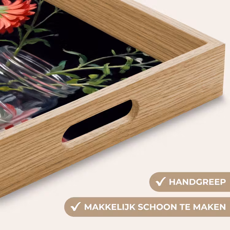 Dienblad - Rode bloemen - Vaas — 5