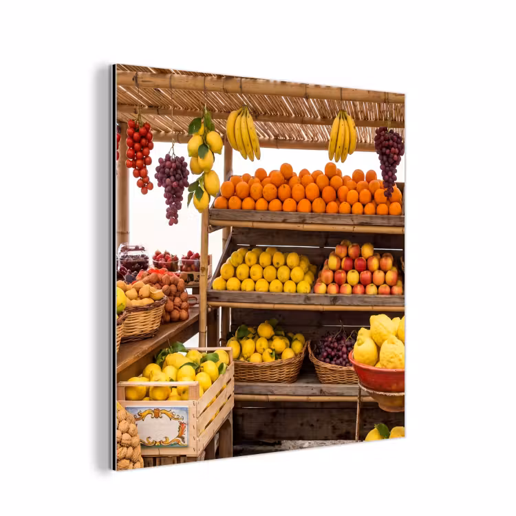 Aluminium schilderij - Marktkraam - Fruit - Vers — 1