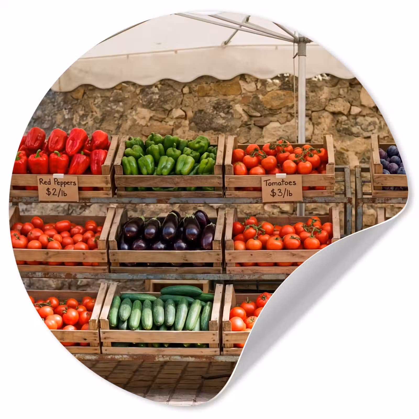 Behangcirkel - Eten - Markt - Vers — 1