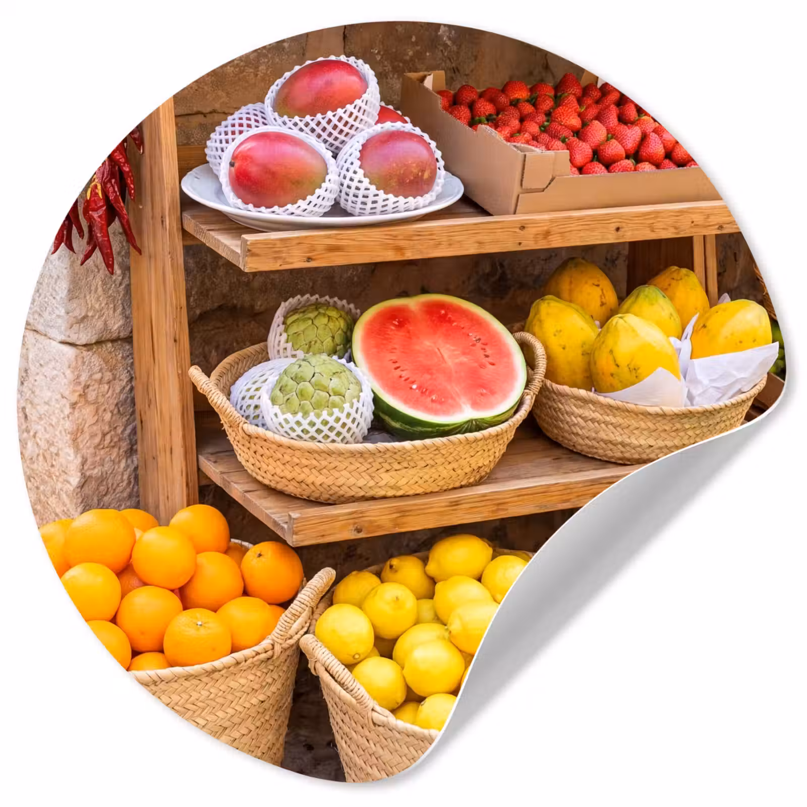 Behangcirkel - Fruit - Markt - Vers — 1