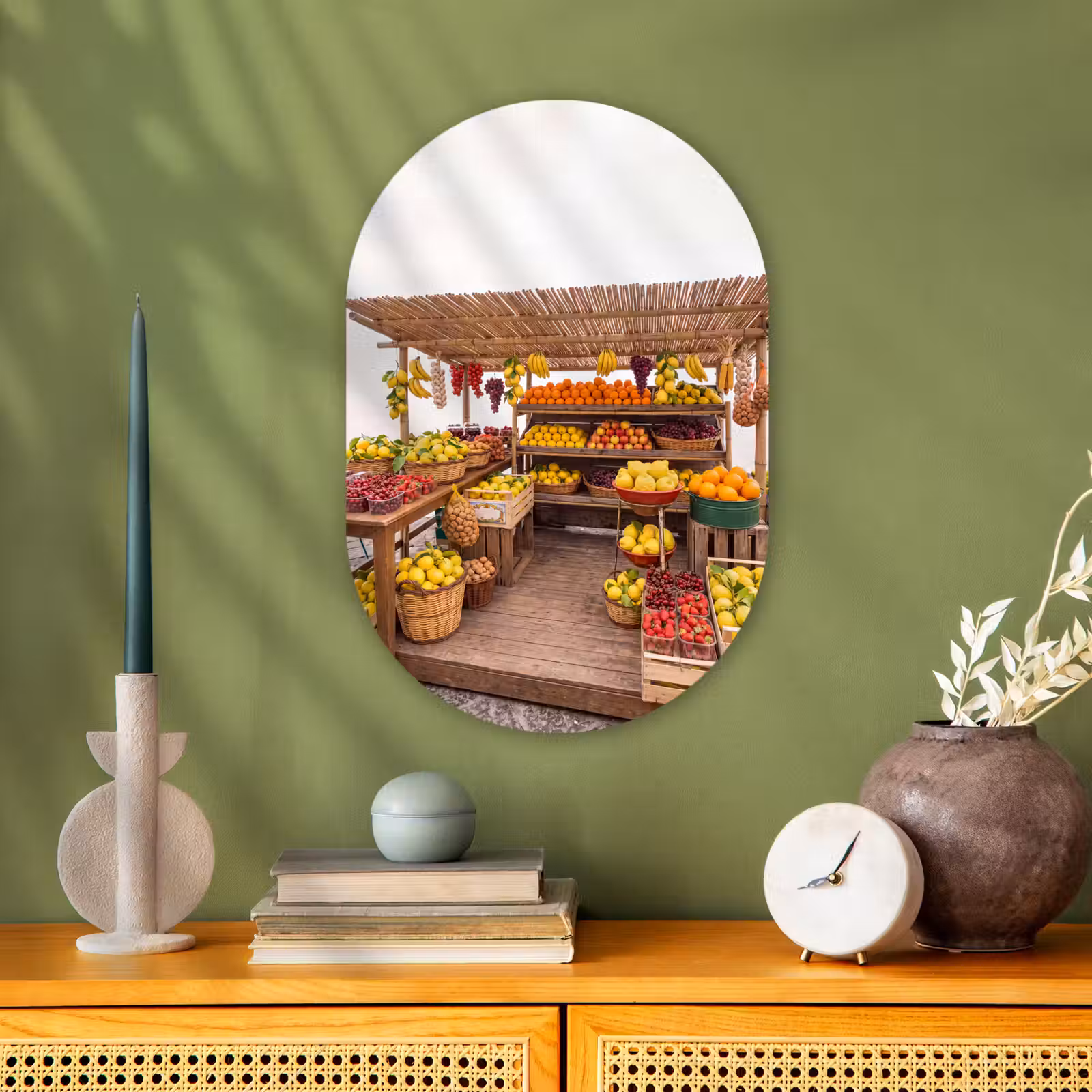 Muurovaal - Kunststof - Marktkraam - Fruit - Vers — 1