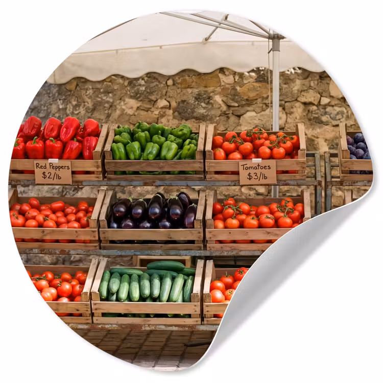 Behangcirkel - Eten - Markt - Vers — 1