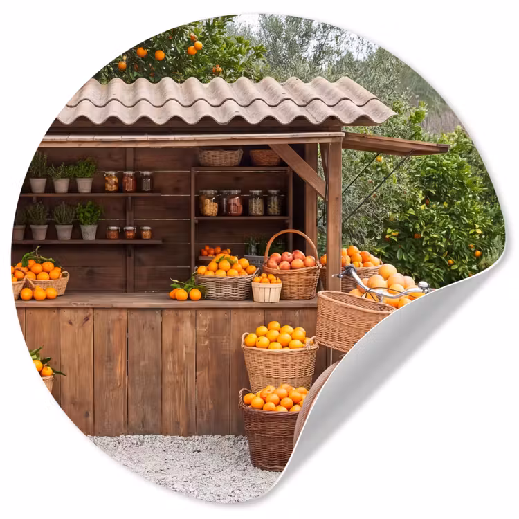 Behangcirkel - Fruit - Markt - Landelijk — 1