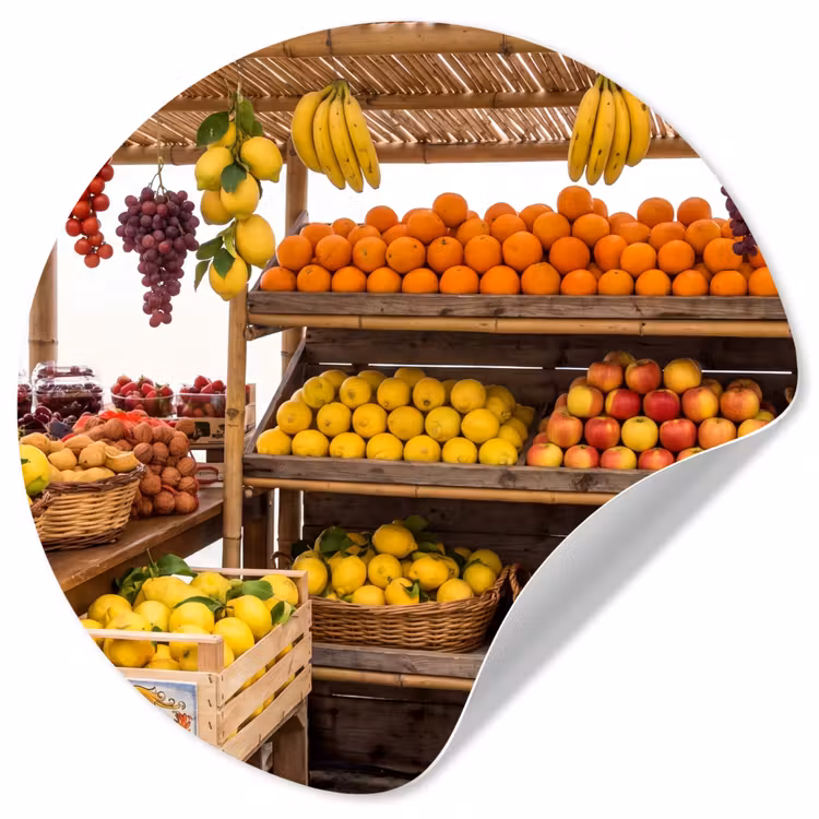 Behangcirkel - Marktkraam - Fruit - Vers — 1
