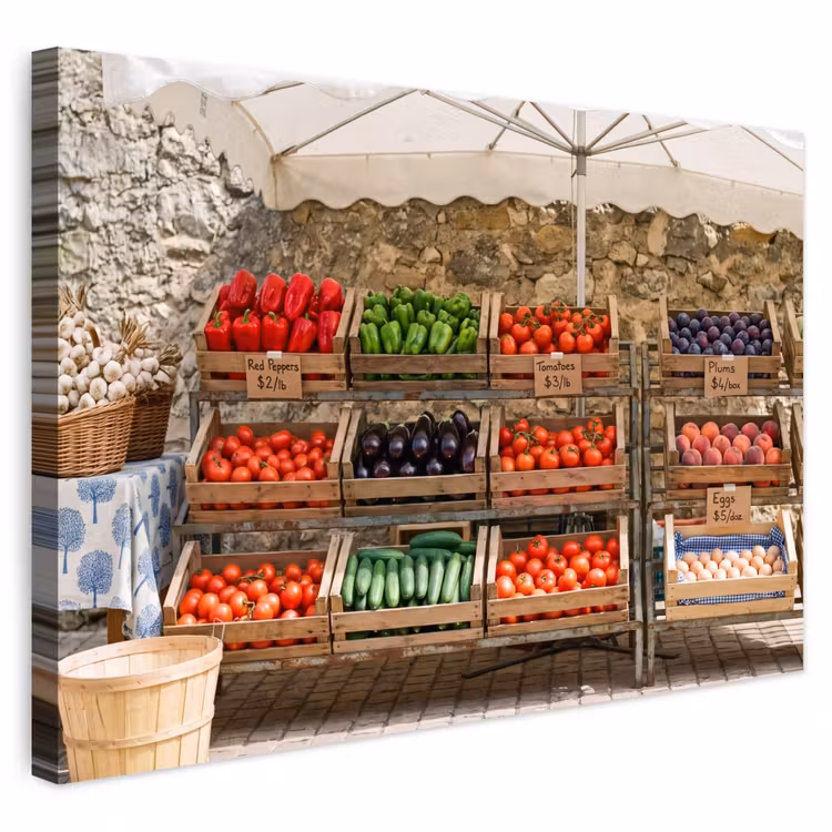 Buiten canvas - Eten - Markt - Vers — 1