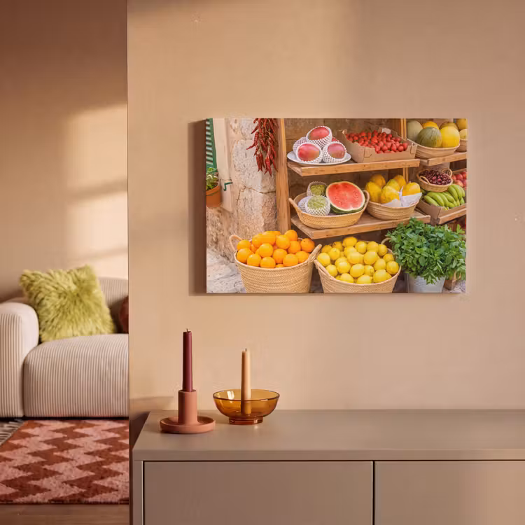 Canvas schilderij - Fruit - Markt - Vers — 1