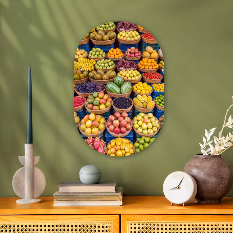 Muurovaal - Kunststof - Fruit - Markt - Kleurrijk — 1