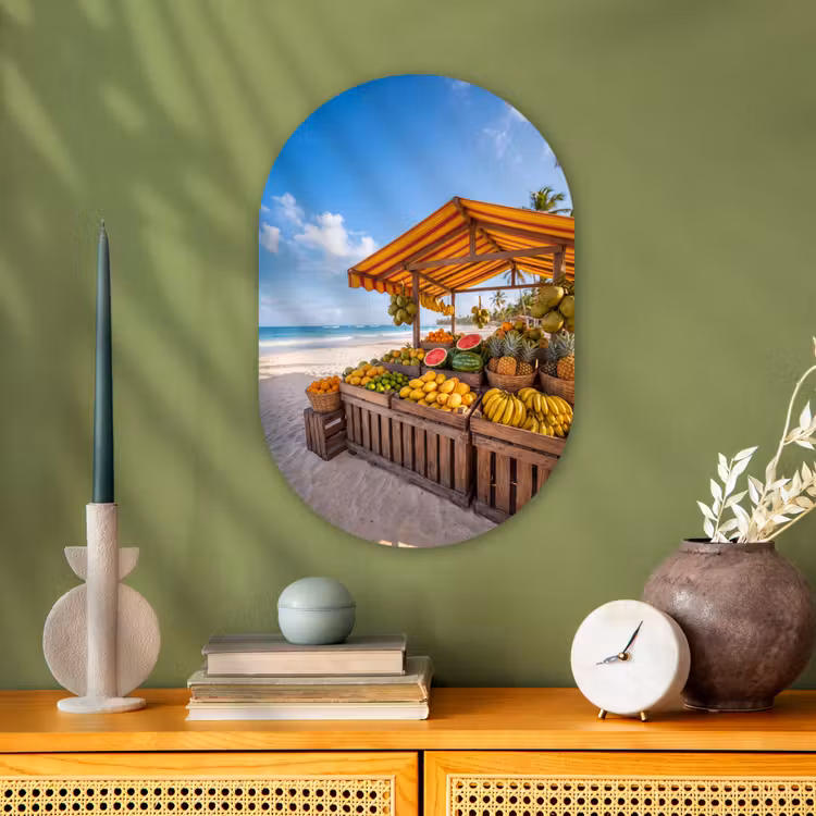 Muurovaal - Kunststof - Fruit - Strand - Tropisch — 1