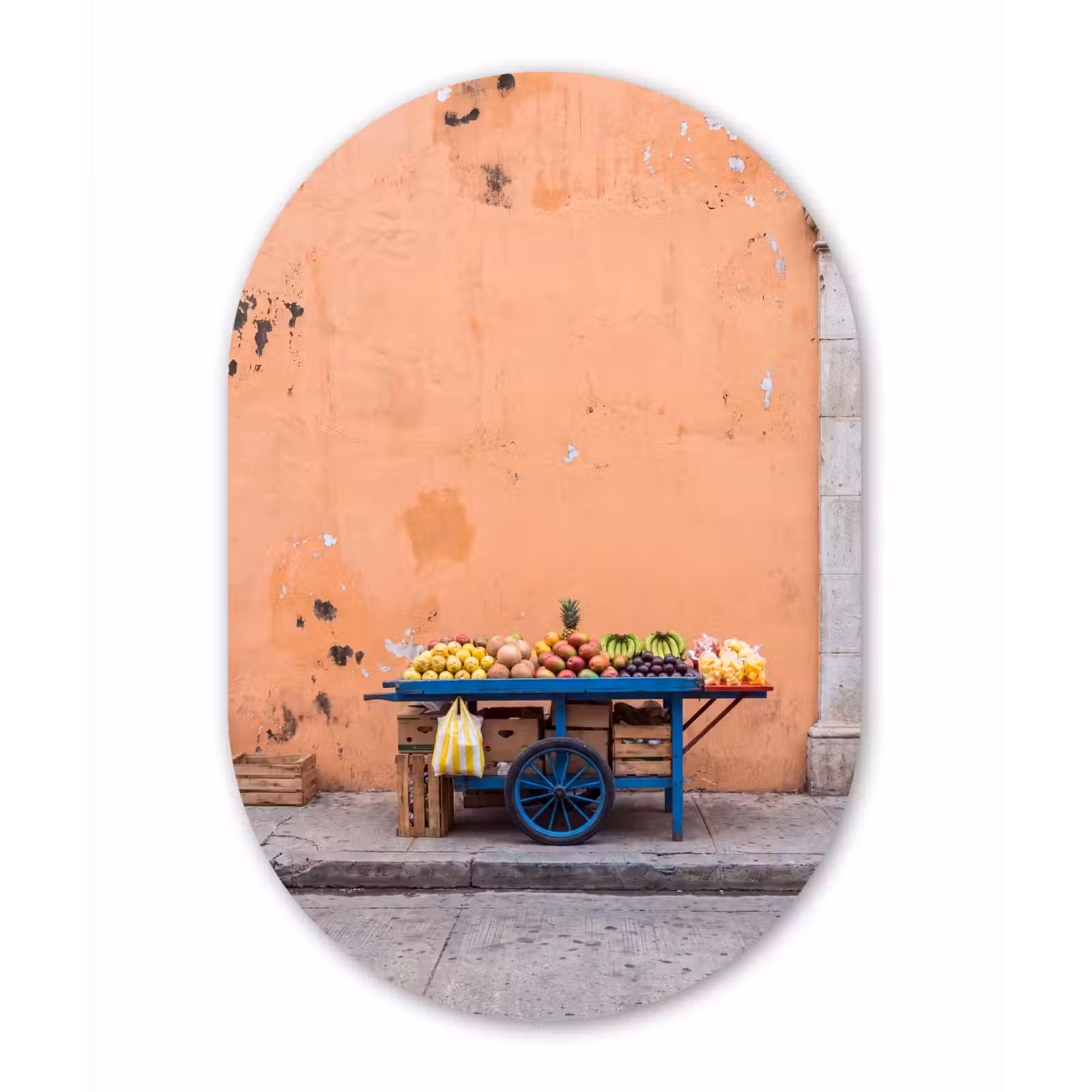 Muurovaal - Glas - Fruit - Kar - Straat — 1