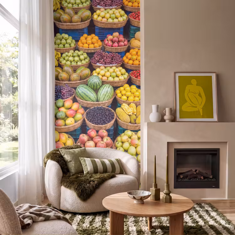 Behang - Fruit - Markt - Kleurrijk — 1
