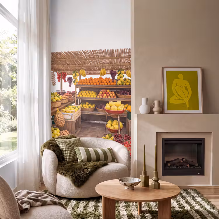 Behang - Marktkraam - Fruit - Vers — 1