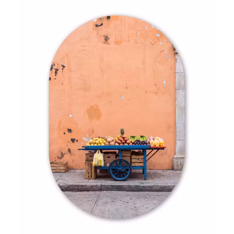 Muurovaal aluminium - Fruit - Kar - Straat — 1