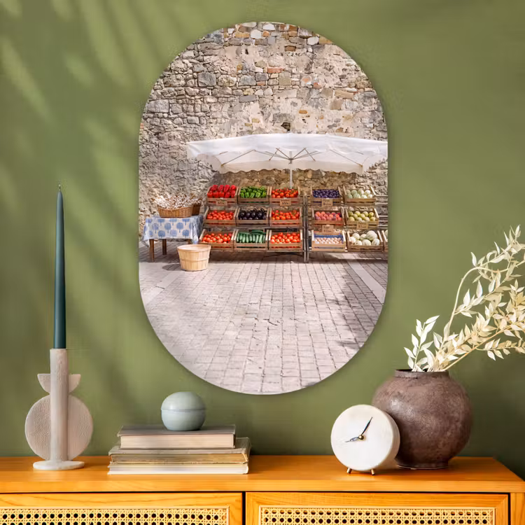 Muurovaal - Glas - Eten - Markt - Vers — 2