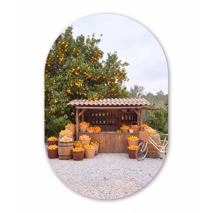 Muurovaal - Glas - Fruit - Markt - Landelijk — 1