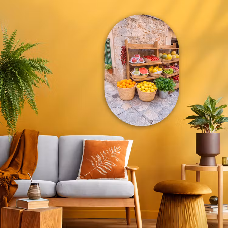 Muurovaal - Glas - Fruit - Markt - Vers — 3