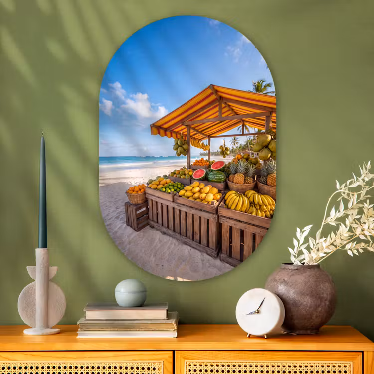 Muurovaal - Glas - Fruit - Strand - Tropisch — 2