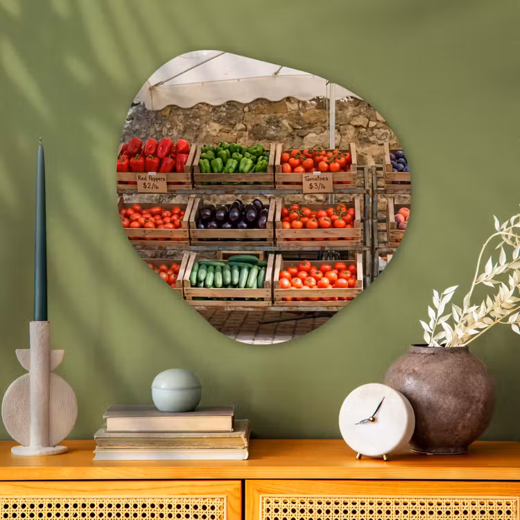 Organisch schilderij - Glas - Eten - Markt - Vers — 2