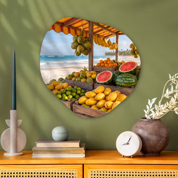 Organisch schilderij - Glas - Fruit - Strand - Tropisch — 2