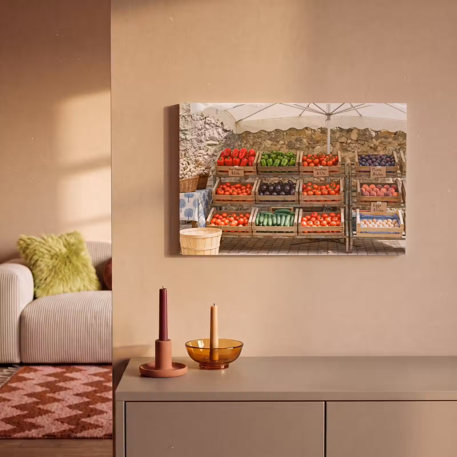 Canvas schilderij - Eten - Markt - Vers — 1