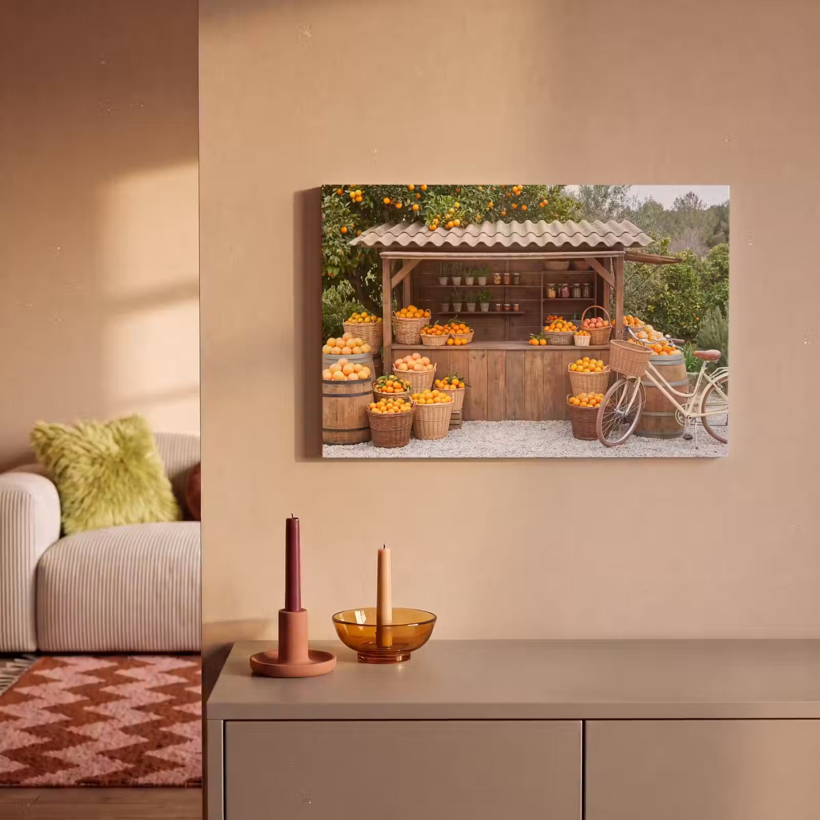 Canvas schilderij - Fruit - Markt - Landelijk — 1