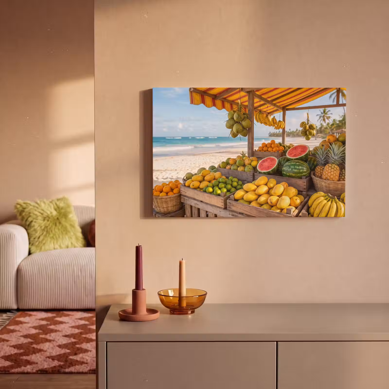 Canvas schilderij - Fruit - Strand - Tropisch — 1