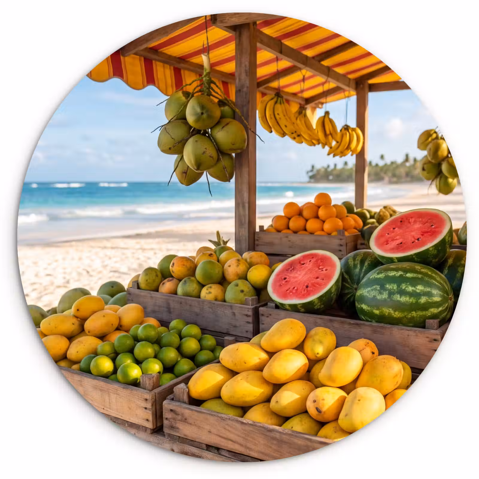 Muurcirkel - Fruit - Strand - Tropisch — 1