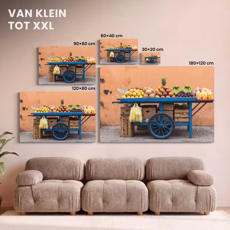 Canvas schilderij - Fruit - Kar - Straat — 7