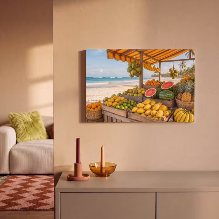 Canvas schilderij - Fruit - Strand - Tropisch — 1