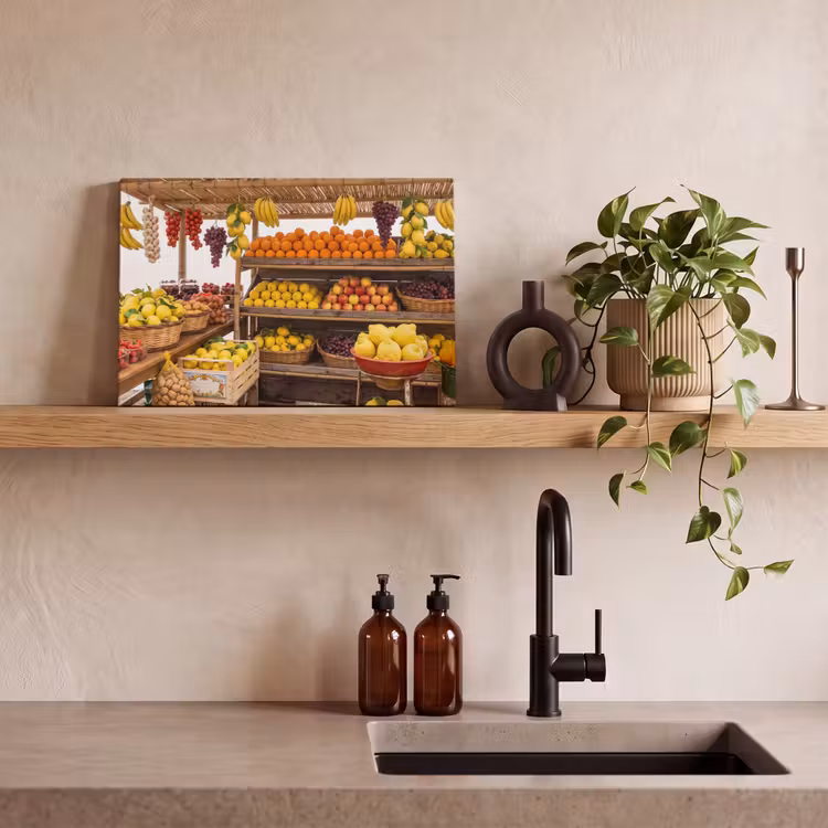 Canvas schilderij - Marktkraam - Fruit - Vers — 3