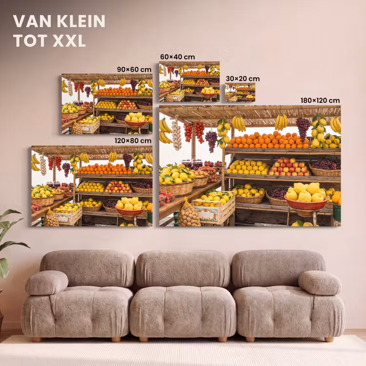 Canvas schilderij - Marktkraam - Fruit - Vers — 7