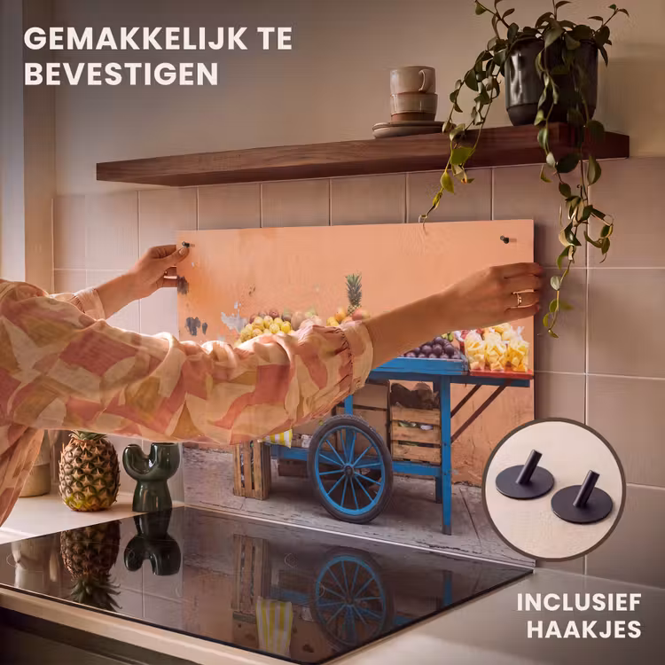 Inductie beschermer en spatscherm (2in1) - Fruit - Kar - Straat — 7