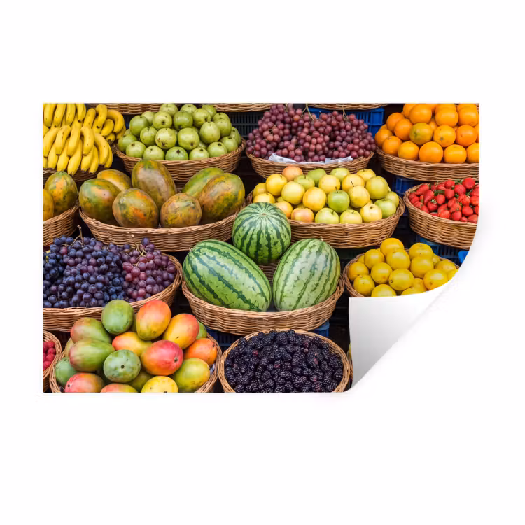 Muursticker - Fruit - Markt - Kleurrijk — 1