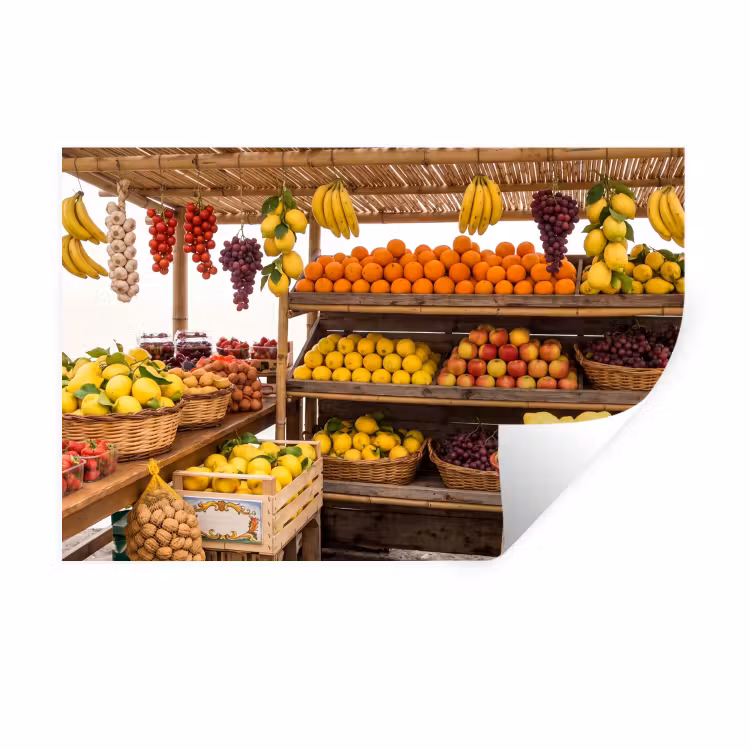 Muursticker - Marktkraam - Fruit - Vers — 1