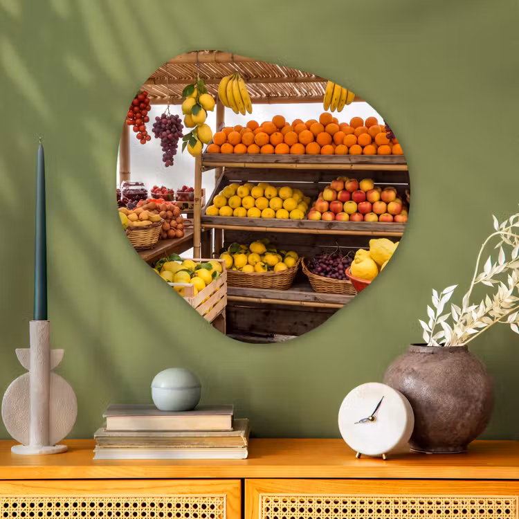 Organische schilderij - Aluminium - Marktkraam - Fruit - Vers — 2