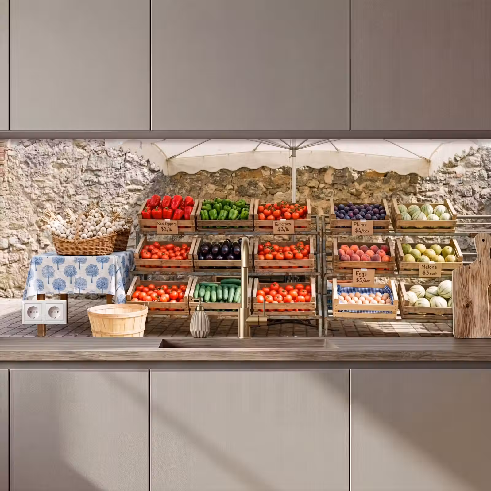 Keuken achterwand - Eten - Markt - Vers — 1